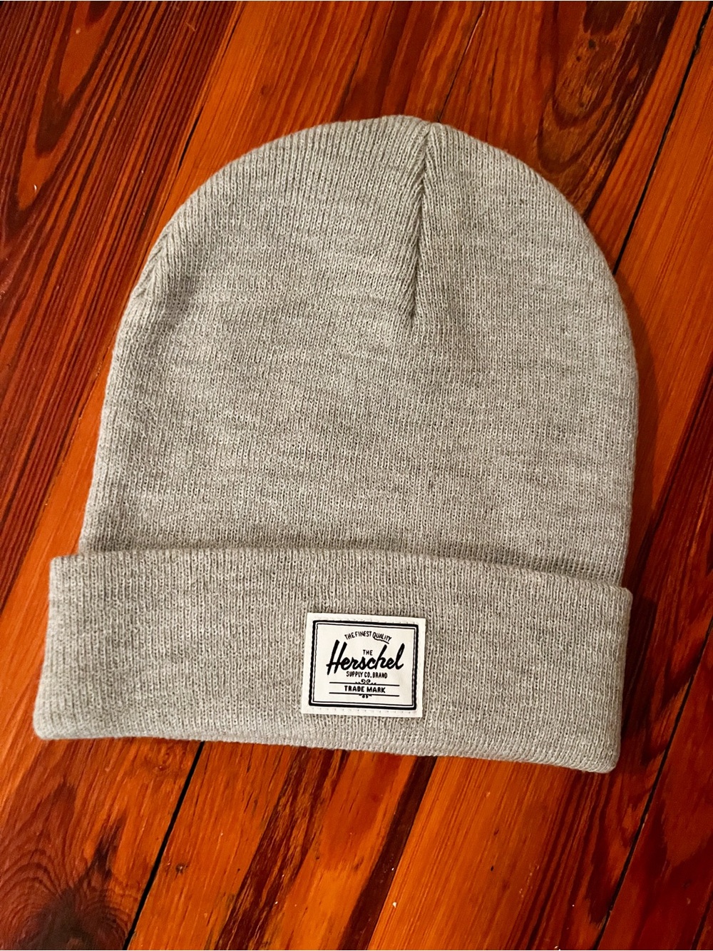 Herschel Supply Company Gray Cuffed Beanie with Logo Patch